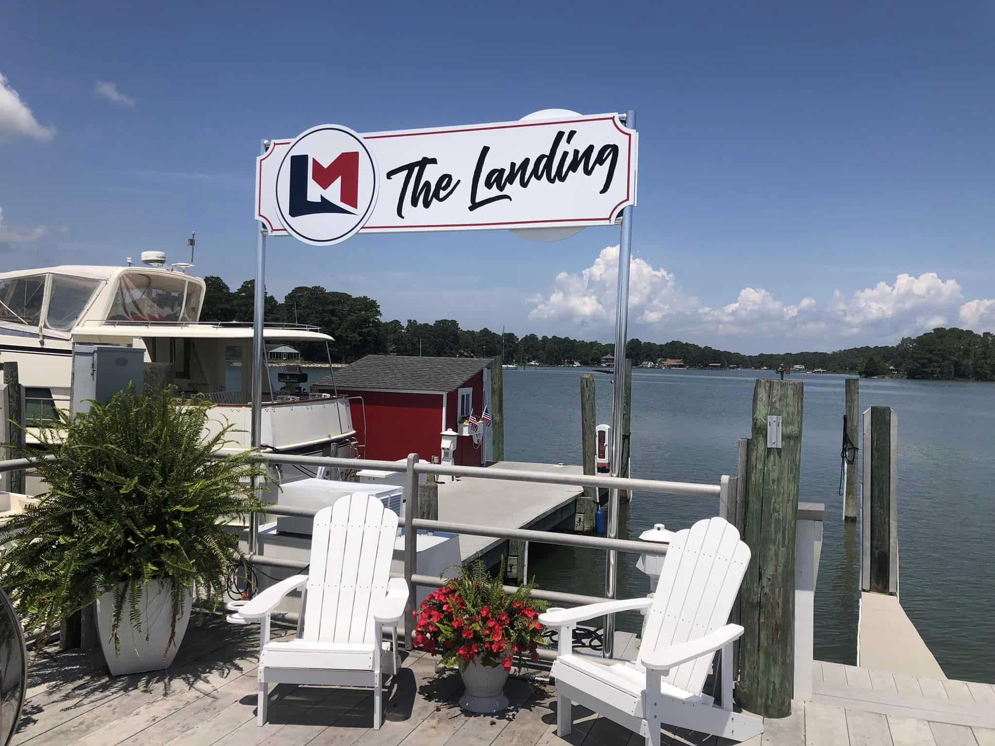 The Landing at Legasea Marine signage