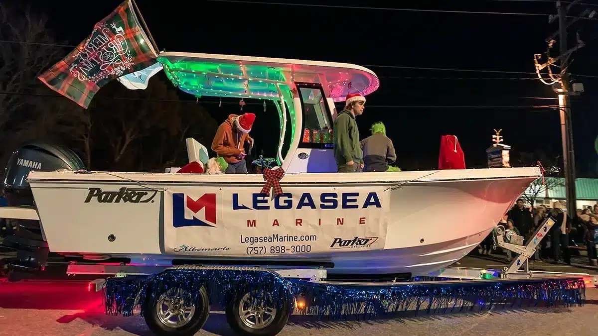 Legasea Marine Parker boat in Poquoson Christmas Parade
