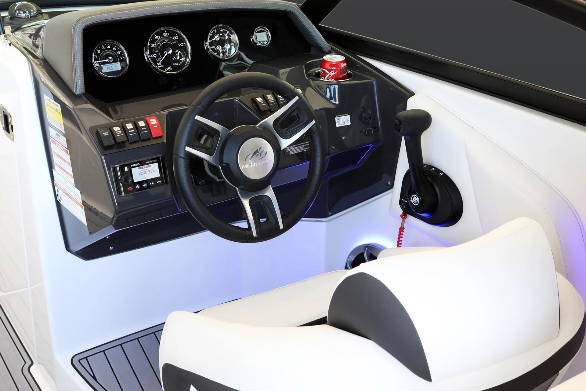 Helm station for the Monterey M6 available at Legasea Marine